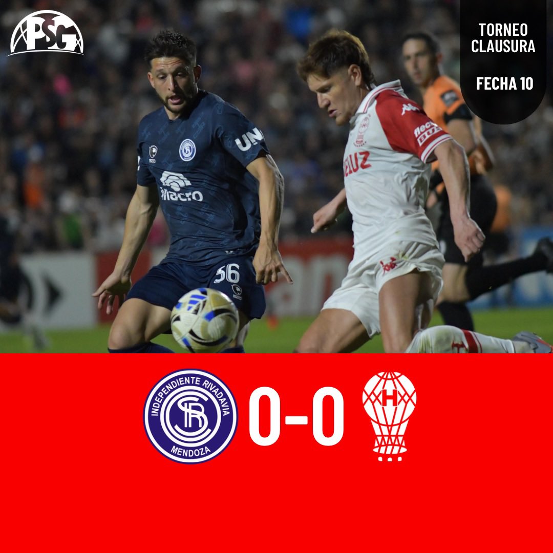 POBRE EMPATE DE HURACÁN 

🟰El equipo de Kudelka, sin ideas, igualó sin goles ante Independiente Rivadavia y lleva 4 sin ganar en el Clausura.

🔜La próxima fecha recibe a Banfield en el Ducó.