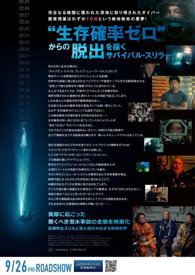 maremarecat's tweet photo. ใฉในใใปใใฌใน
@LastBreathMov
https://t.co/9l1A9dR7Pw
Last Breath
#ใฉในใใปใใฌใน
#LastBreathMovie
2025/ใขใกใชใซ/ใคใฎใชใน
้
็ตฆ@kinofilmsJP
@wald_9
2025.9.29 10:05
#AlexParkinson #WoodyHarrelson
#SimuLiu #FinnCole
#CliffCurtis #MarkBonnar
#MyAnnaBuring #BobbyRainsbury
#JosefAltin