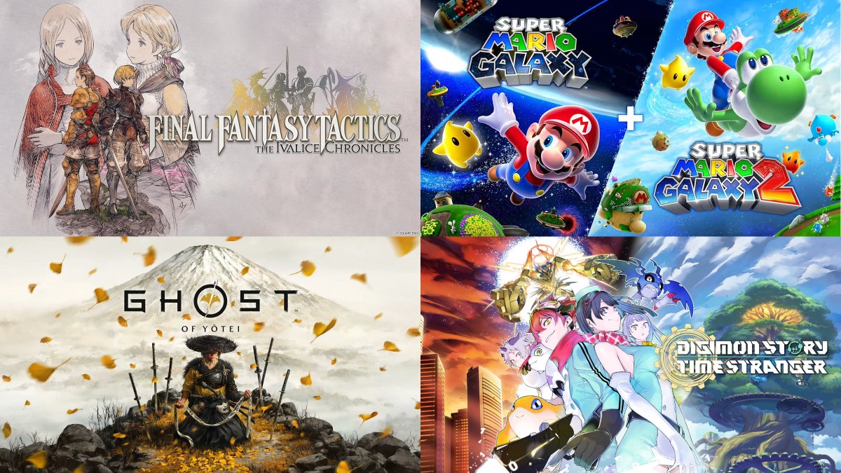 This is an expensive week for video games...

1) Final Fantasy Tactics - The Ivalice Chronicles
2) Super Mario Galaxy 1+2
3) Ghost of Yotei
4) Digimon Story Time Stranger