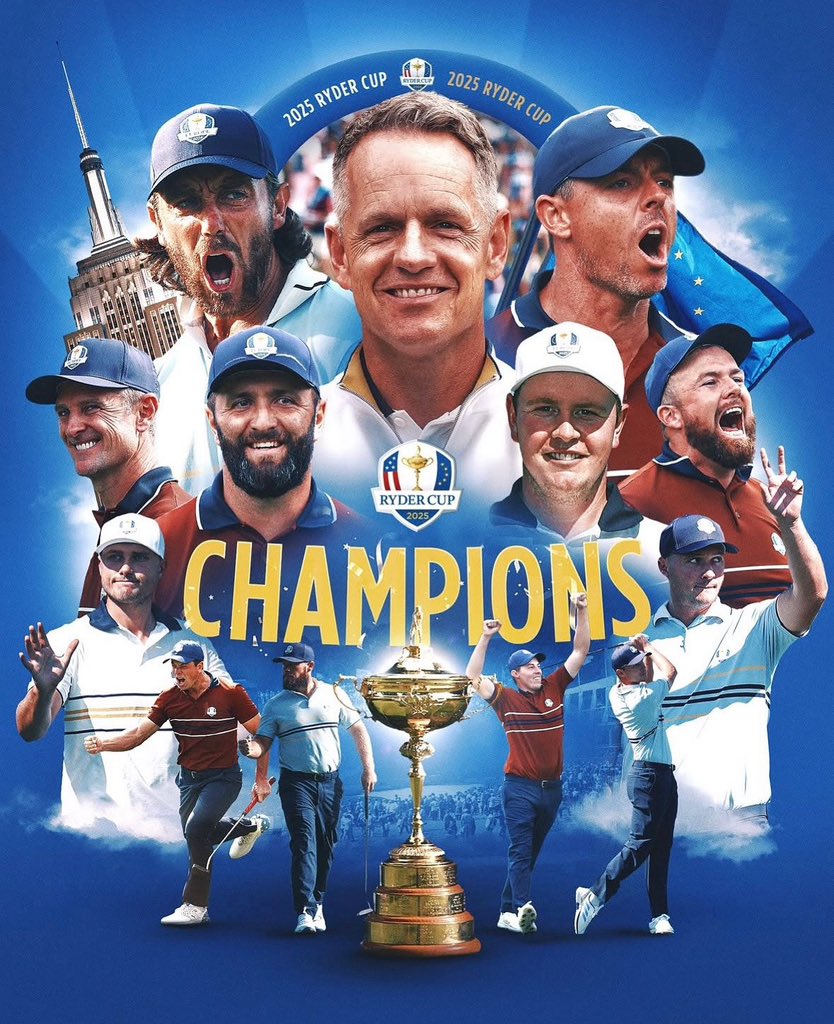 My heart’s bursting with joy Team Europe brought home the 2025 Ryder Cup! 🏆💖 What an unforgettable week at Bethpage Black, filled with love, teamwork, and pure magic.  so proud of our squad’s heart and fight. 🇪🇺✨ #RyderCup #TeamEurope"