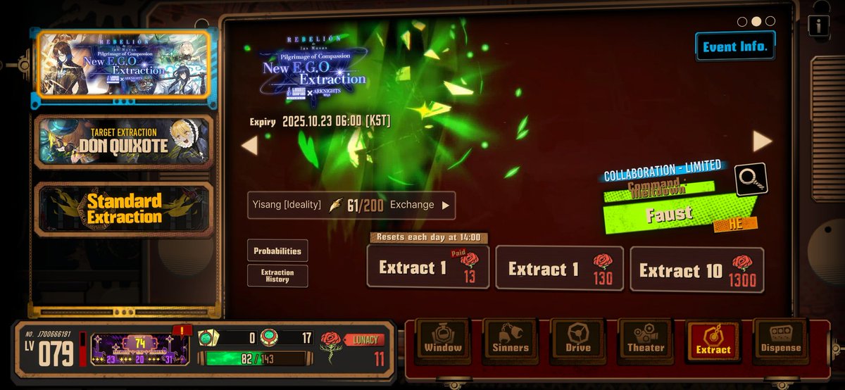 Only one ego left to go..
61 pulls lol
#Limbus_Company