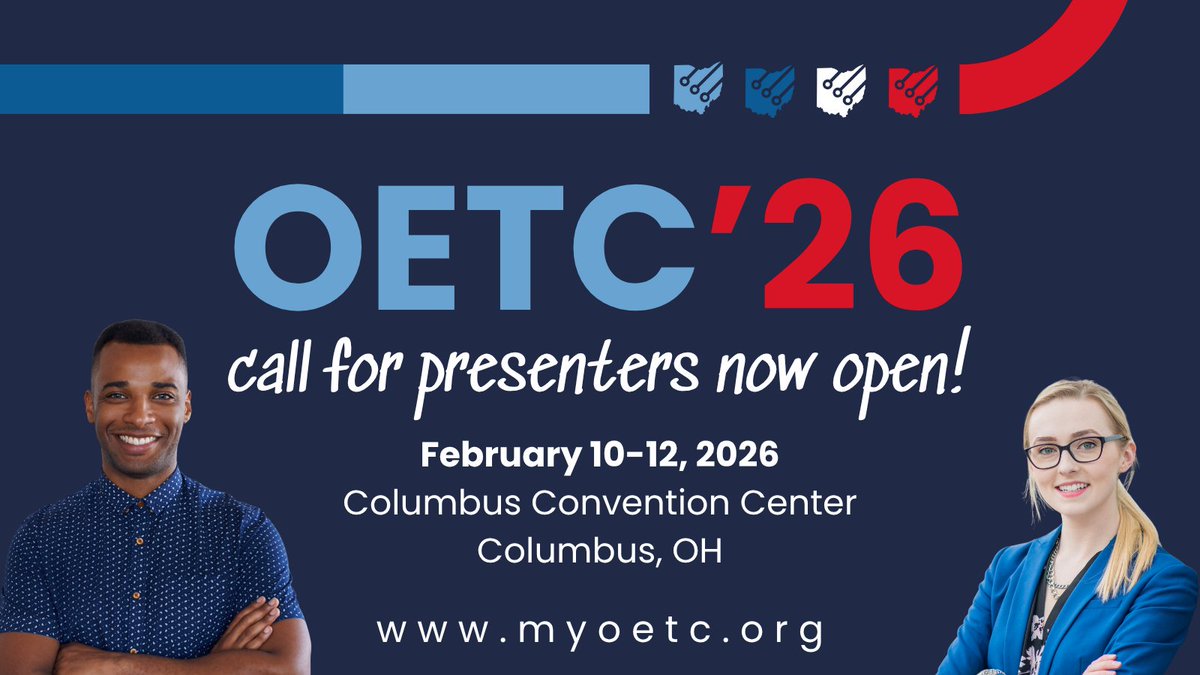 OhioEdTech's tweet image. The Call for Proposals for OETC ’26 closes in just 7 days. Don’t miss your chance to share your ideas, innovations, and expertise with educators and EdTech leaders from all over the state.
Submit your proposal today! myoetc.org/present-at-oetc