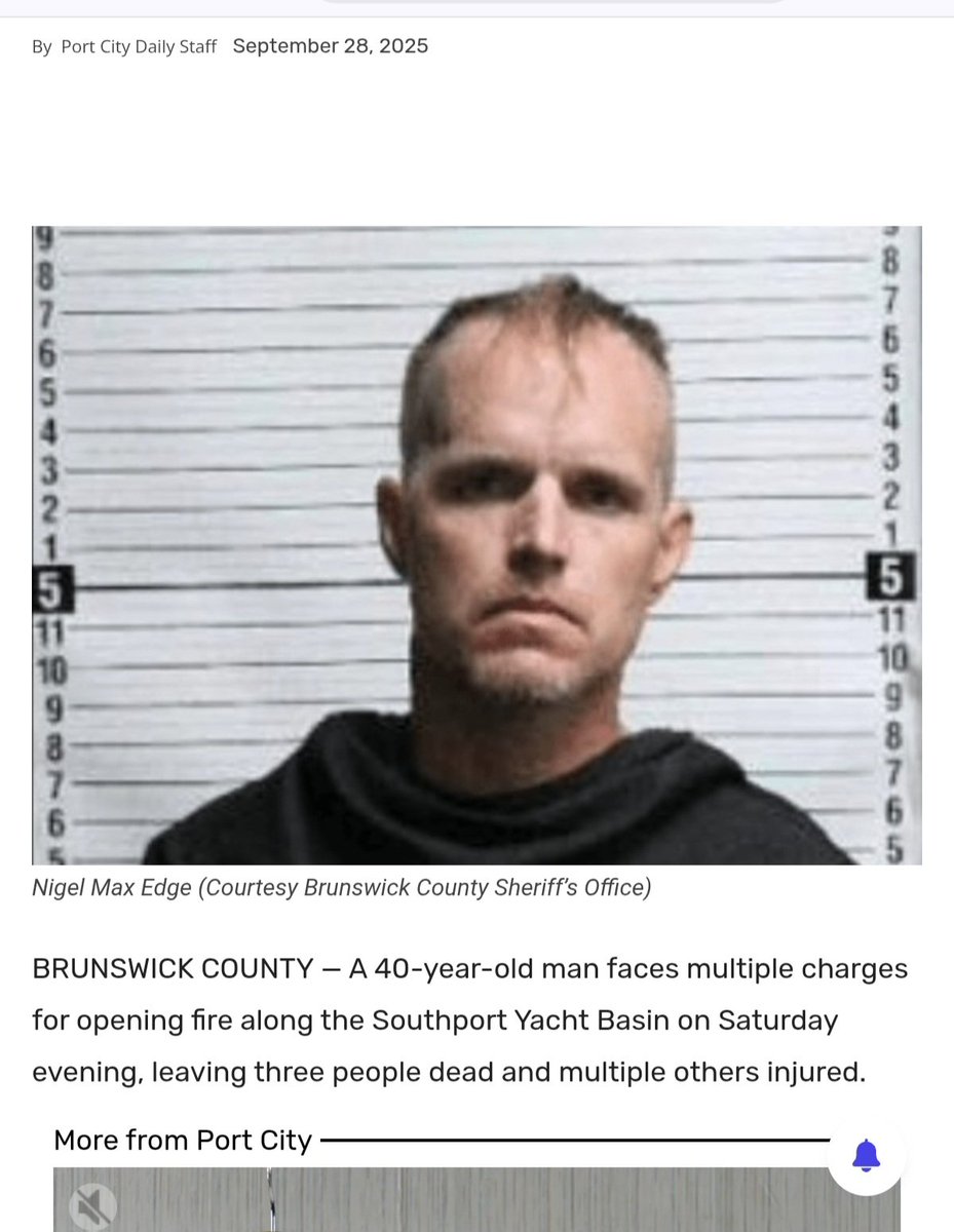 IGiveAHop's tweet image. Southport, NC, a tiny coastal town. Also an Iraq war veteran. He was shot and suffered massive brain injury in 2006. Yesterday, he shot up 12 citizens, 3 died. His real name is Sean William DeBevoise.  Nigel Max Edge was diagnosed with schizophrenia, but still had an AR 15 to…