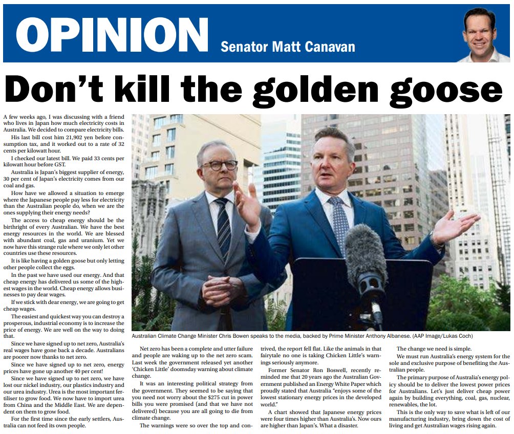 Senator Matt Canavan tweet media