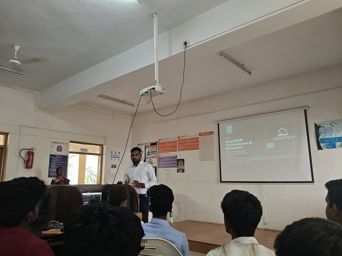 RoboRAM7's tweet image. A 1-Day Workshop on AI & ML in Robotic and Automation Systems was successfully conducted for 3rd Year CSE students at SSM Institute of Technology, Dindigul. 🚀 Organized by Ms. Suganya, Asst. Professor, the session bridged theory & hands-on learning. 🤖✨
#AI #ML #Robotics