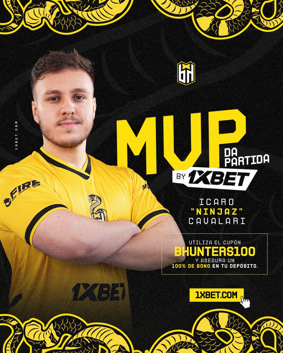 bhbountyhunters's tweet image. MVP DA PARTIDA BY @1xBet_Esports 🔥
Hoje o nosso caçador e capita @ninjaZcs brilhou e levou o destaque da partida! 🖤💛
Bora continuar rumando ao topo! 🔥