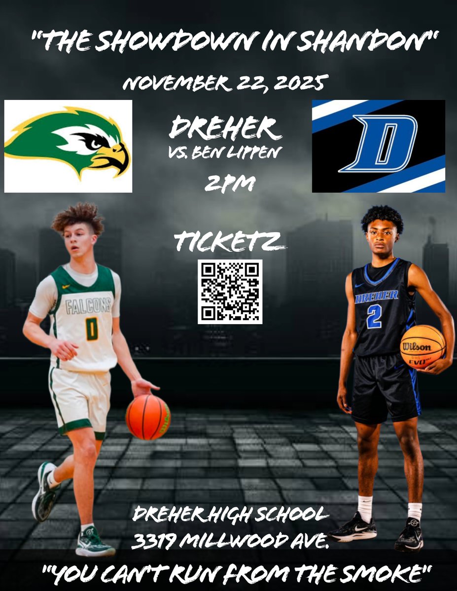 🧨🧨"The Showdown in Shandon"🧨🧨
🏀Ben Lippen (SC) vs. Dreher (SC)🏀
🔥Braysen Stockman X Jordan Brown🔥
⬇️Click the Link below for Tickets⬇️
bit.ly/46MObEN