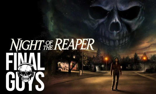 Tuesday night, live, 8pm EST, the <a href="/FinalGuys/">Final Guys</a> dig into Shudder's piles of tapes to review Night of the Reaper.  Is it a clever, twisty slasher... or one to leave in the box?