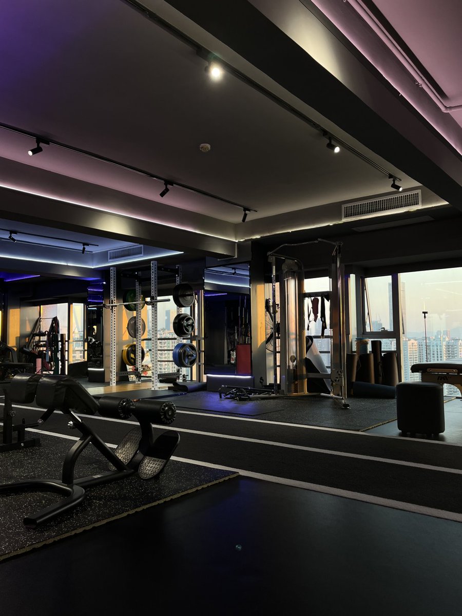 The gym is empty in the morning