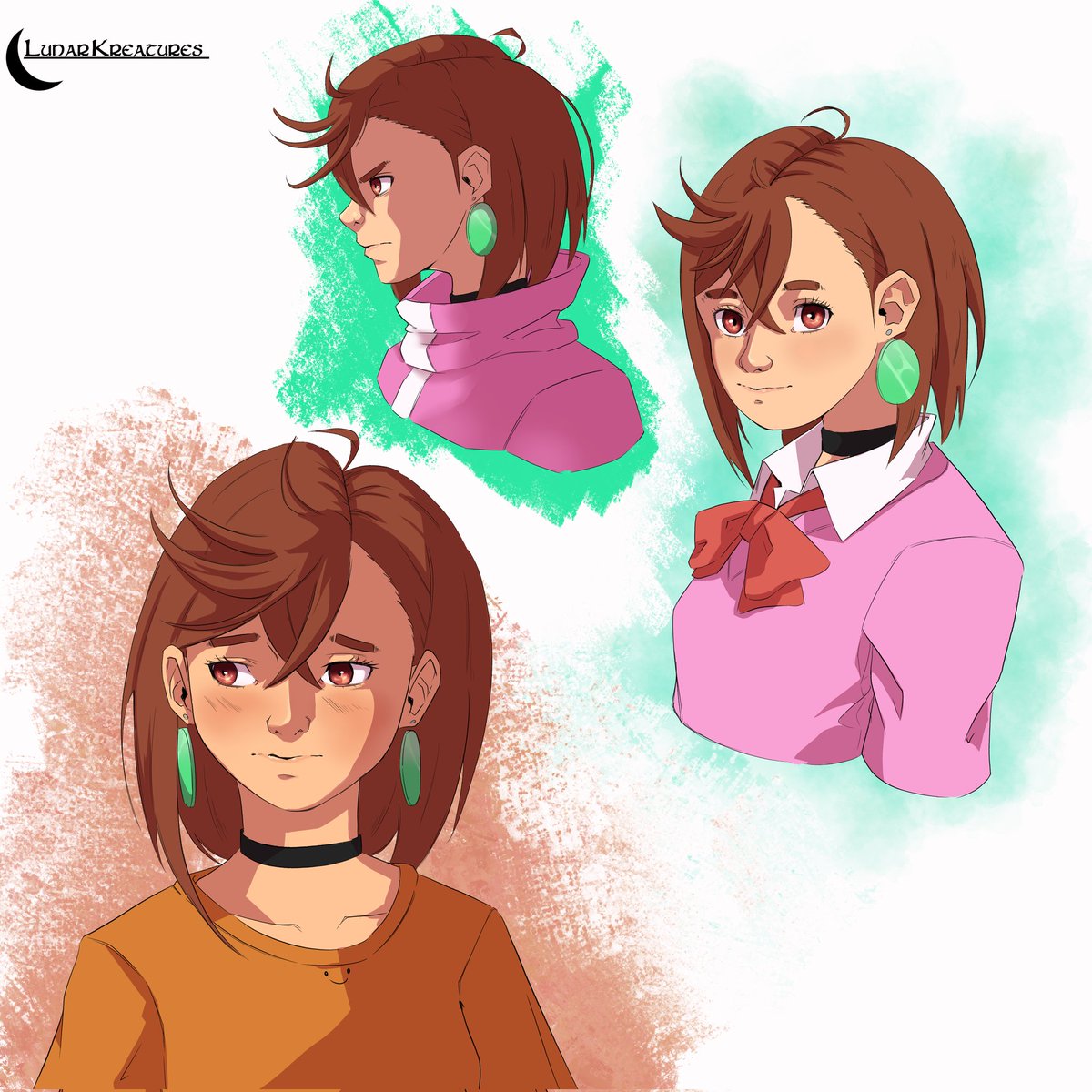 Some studies I did to figure out how to draw momo #dandadan #momoayase