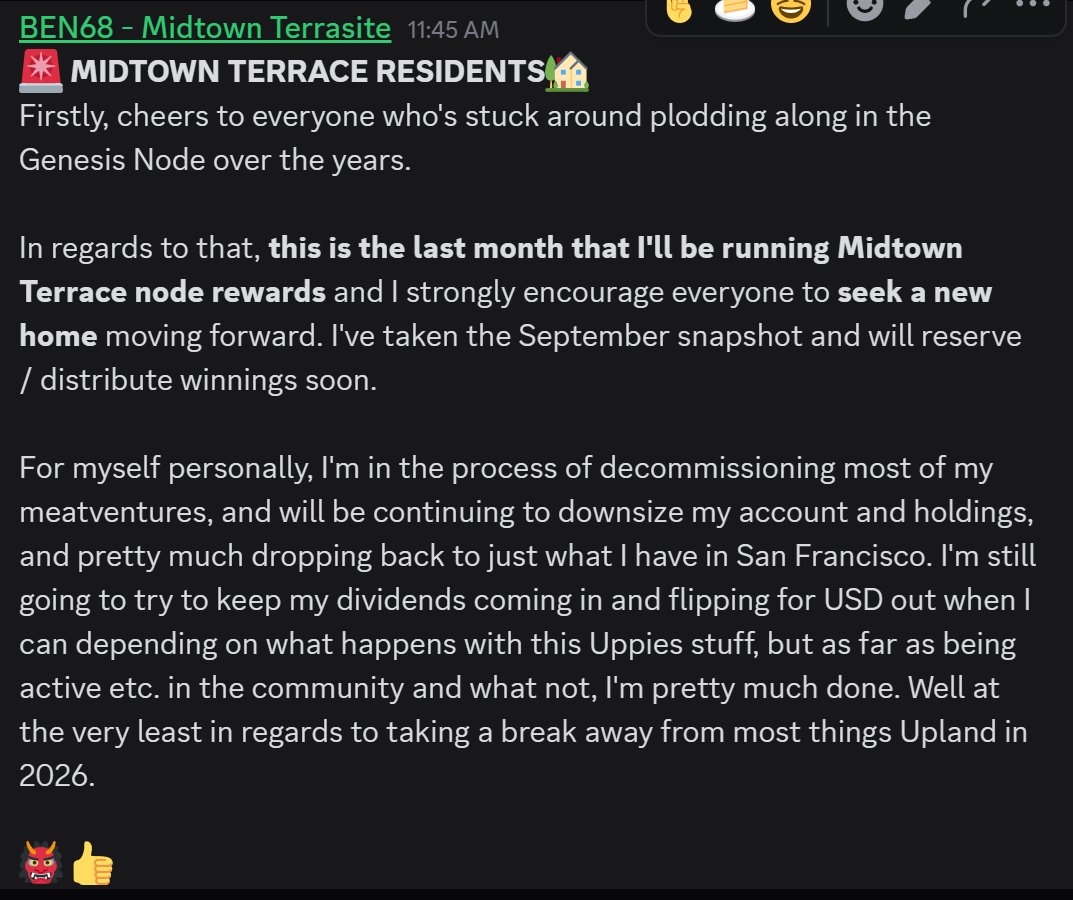 ben68smh's tweet image. For the attention of #GenesisNode: Midtown Terrace Residents #Upland #WEB3 #Metaverse #UGC #NFTCommunity