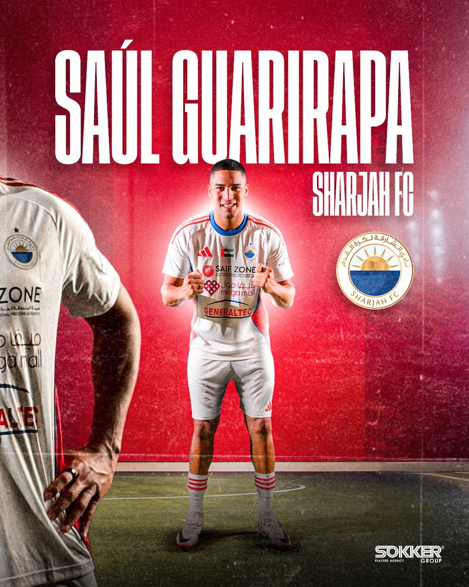 Nuestro Saúl Guarirapa nuevo jugador de <a href="/SharjahFC/">نادي الشارقة لكرة القدم</a> 🇦🇪 | #TalentoSokker #CreciendoJuntos