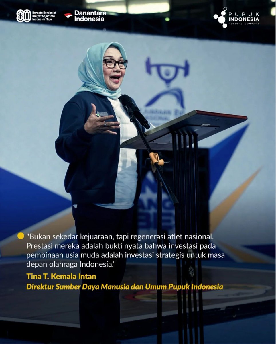 BumnDprRapi's tweet photo. Pupuk Indonesia bersama Petrokimia Gresik, Pupuk Kalimantan Timur, dan Pupuk Sriwidjaja Palembang kembali mewujudkan komitmen menduking regenerasi atlet angkat besi nasional.

#PupukIndonesia
#PIxPABSILahirkanAtletAngkatBesiNasiona https://t.co/JKvZdaCTDv