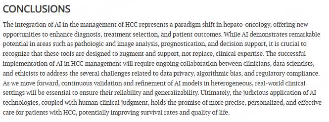 HepatomaRes's tweet image. 🤖 #AI in #HCC Management

🔹 AI in diagnosis &amp;amp; imaging analysis
🔹 #Predictive models for prognosis &amp;amp; treatment
🔹 Future directions for precision medicine

🔗 [oaepublish.com/articles/2394-…]
#LiverCancer #ArtificialIntelligence #Oncology #DigitalHealth #PrecisionMedicine