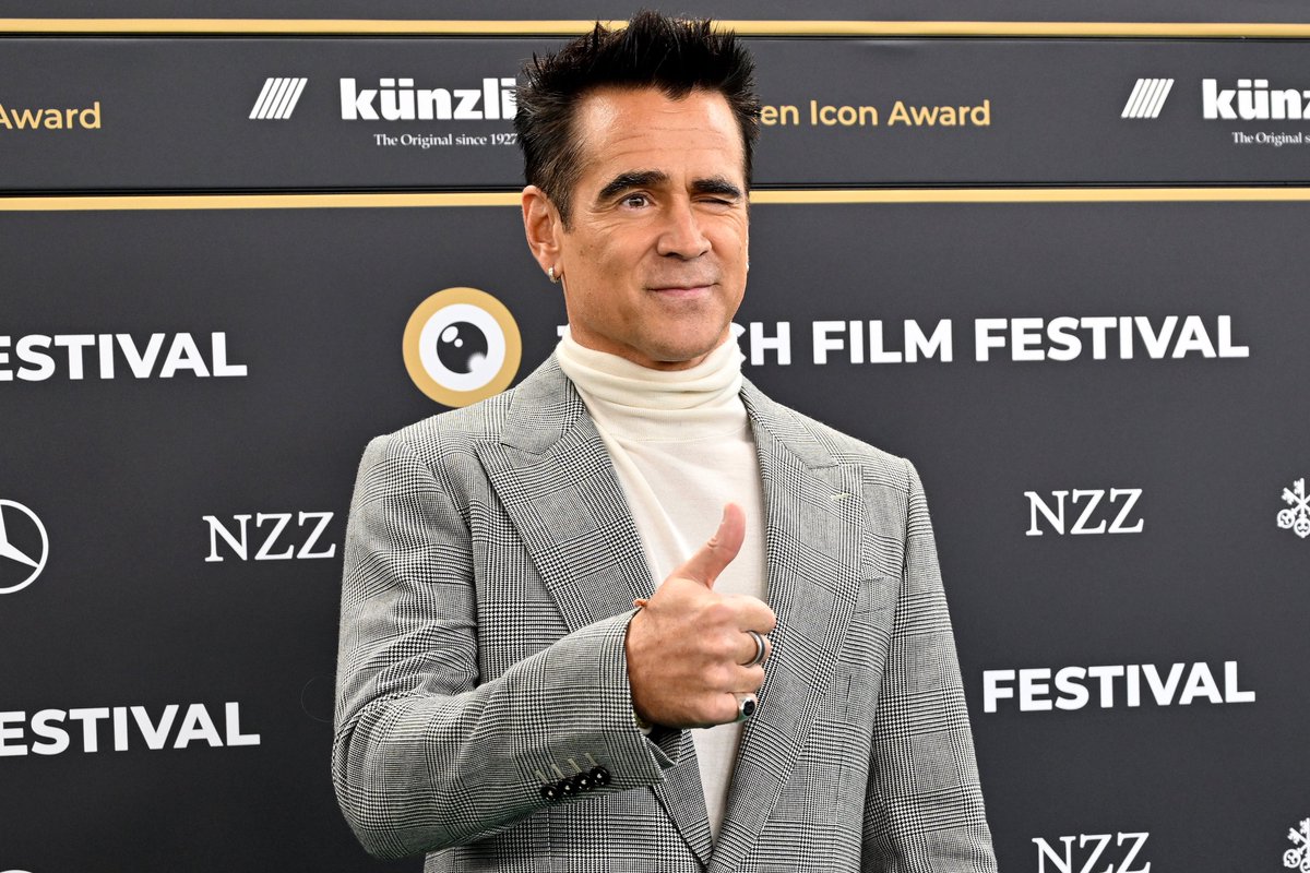 CFarrellUpdates's tweet image. Colin Farrell accepted the Golden Icon Award during the &quot;Ballad Of A Small Player&quot; Screening during the 21st Zurich Film Festival
September 27, 2025 
#ColinFarrell