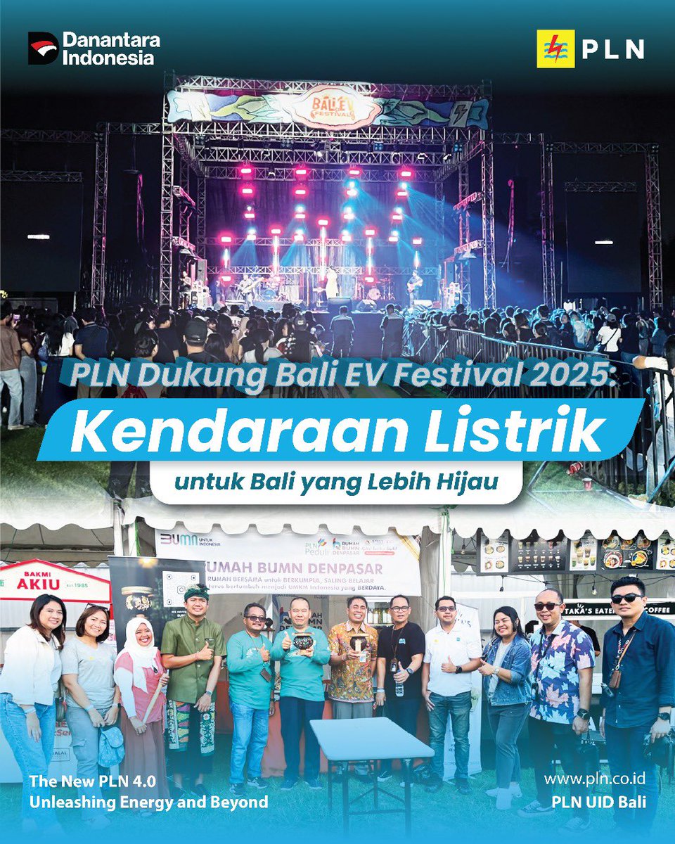 plnuidbali's tweet image. Hai Semeton Electrizen! 🚘⚡

Jumat lalu, acara puncak Bali EV Festival 2025 berlangsung seru dan penuh antusiasme.

Roadshow ke sekolah, lomba esai &amp;amp; modifikasi motor listrik,

#PLN #PLNUIDBali #BaliEVFestival #EnergiBersih #SwasembadaEnergi #ElectrifyingLifestyle #AdamolisBali