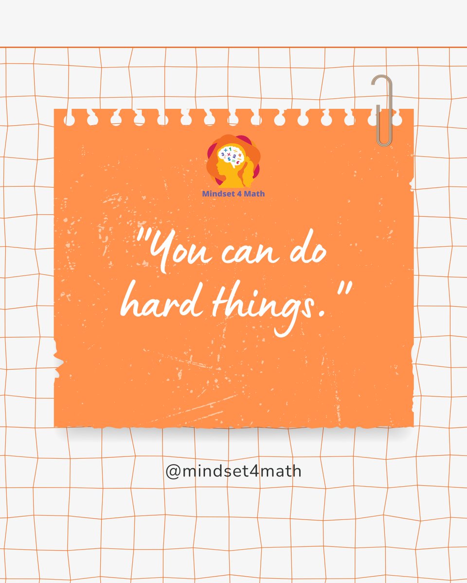 Mindset4math's tweet image. 🌟 Mathematical Mindset Monday 🌟
“You can do hard things.” 💪
Math can feel hard sometimes, but it doesn’t mean you can’t do it.
🧩 Every challenge you work through helps your brain grow stronger and smarter!
✨ Keep going, because YOU are capable of amazing things. 🚀