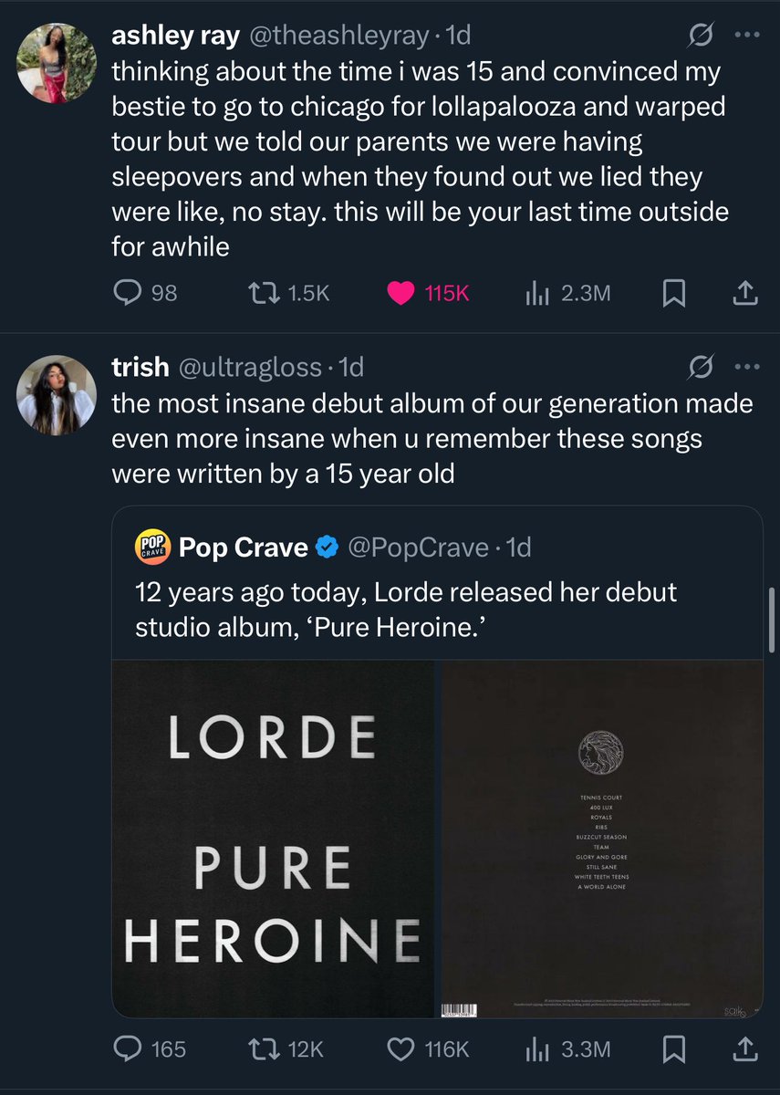 marisapieper's tweet photo. 2 different stories as 15 year olds 😂 I love twitter https://t.co/jgIRio9a2C