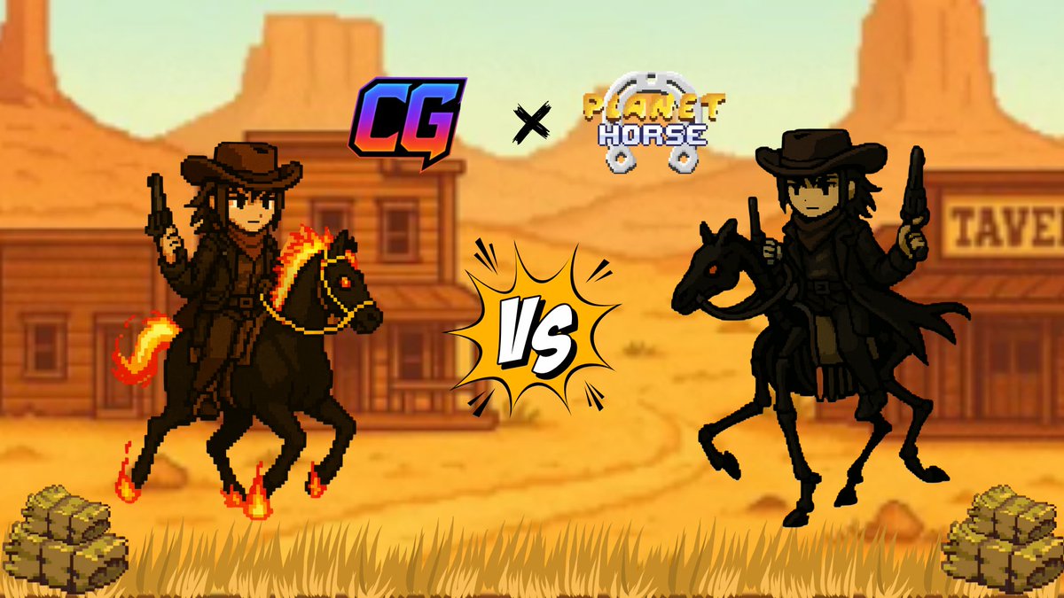 Miss Ace (@cryptoaceph) on Twitter photo 🚨 Saddle up, cowboys & cowgirls! 🚨
What if the Wild West met the blockchain?
Imagine a <a href="/PlanetHorseGame/">Planet Horse</a> x @Crypto_Gunz collab ❤️🔥
<a href="/PlanetHorseGame/">Planet Horse</a> 🐴 x @Crypto_Gunz 🔥 are bringing you a PVP Horse Racing Gunslinger Showdown!⚔️ Imagine this: you’re racing at full speed, but 🚨 Saddle up, cowboys & cowgirls! 🚨
What if the Wild West met the blockchain?
Imagine a <a href="/PlanetHorseGame/">Planet Horse</a> x @Crypto_Gunz collab ❤️🔥
<a href="/PlanetHorseGame/">Planet Horse</a> 🐴 x @Crypto_Gunz 🔥 are bringing you a PVP Horse Racing Gunslinger Showdown!⚔️ Imagine this: you’re racing at full speed, but