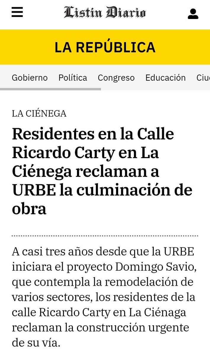 Según publicación del #ListínDiario, hay un nuevo sector en el Distrito Nacional además de #LaCiénaga.

Al parecer, quien tituló con el adefesio -La Ciénega- no fue quien redactó la nota, pues en el texto está bien escrito.

Buen #periodismo es #sinónimo de precisión.

#OCICRD