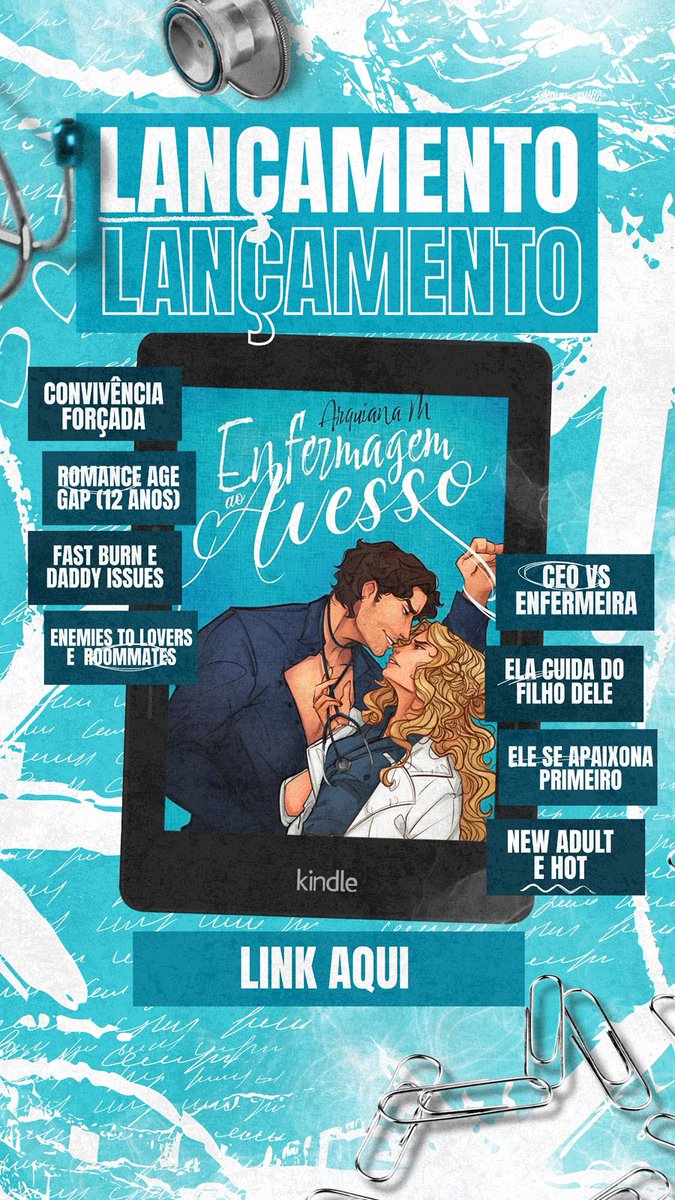 ✨LANÇAMENTO✨
💌 Enfermagem Ao Avesso, Arquiana M
🔗 amzn.to/42IukW0
🩵 Age Gap (12 anos)
🥼 Fast Burn
🩵 Convivência Forçada
🥼 CEO X enfermeira
🩵 Enemies to lovers
🥼Ele se apaixona primeiro
🩵 Roommates
🥼Ela vai cuidar do filho dele