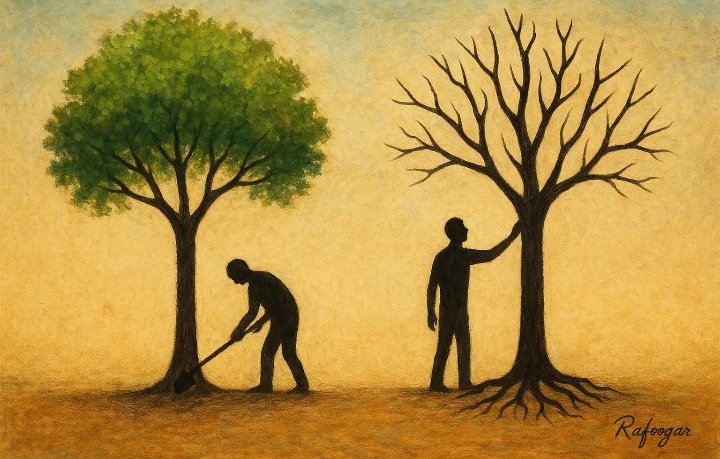 rafoogar_44's tweet image. The same act, but with a different intention, grows into two different destinies. One nurtures life, the other drains it away.
It’s not just what we do, but why we do it that shapes the outcome.

#IntentionMatters 
#LifeChoices