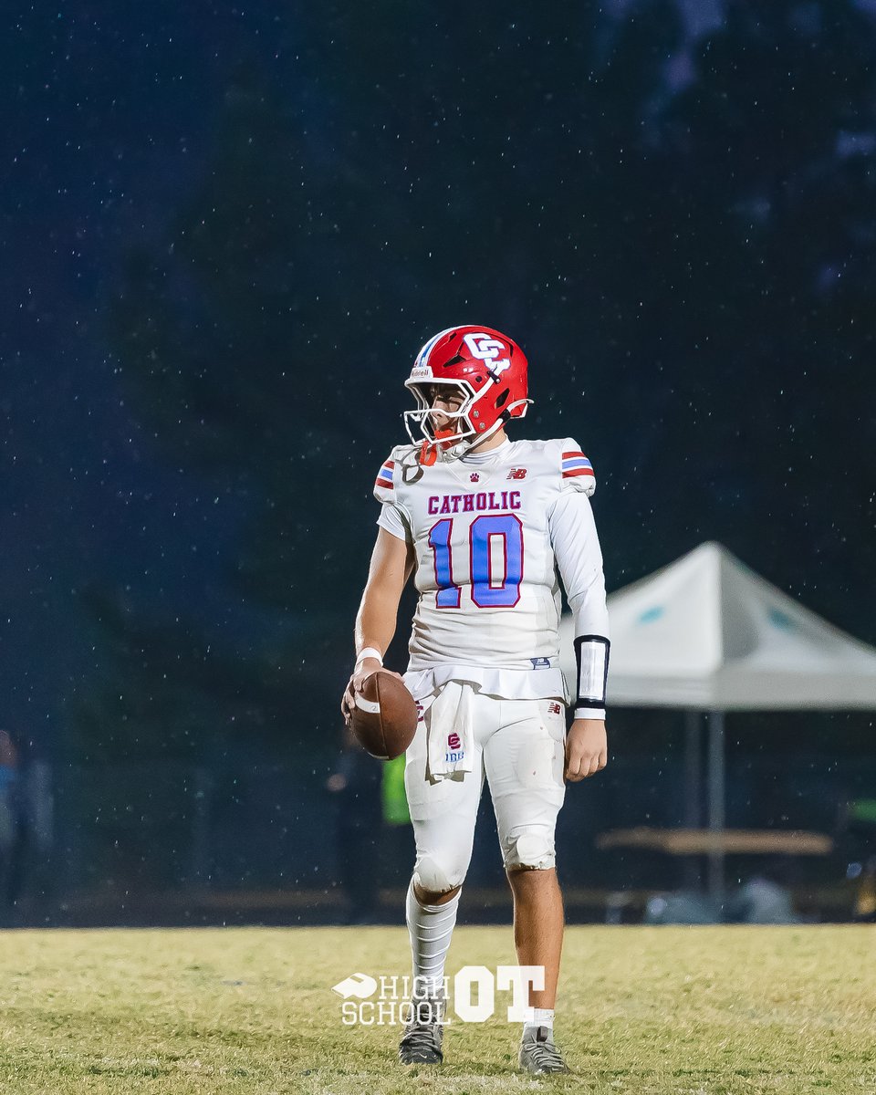 HighSchoolOT's tweet photo. Charlotte Catholic escapes Porter Ridge with a thrilling win tonight.

The Cougars get on the board with 2:11 left in regulation, then come from behind in overtime with a touchdown and game-winning extra point from Aidan Flynn.

Photos: https://t.co/elBcfPxU4M https://t.co/i7LSx4iB38
