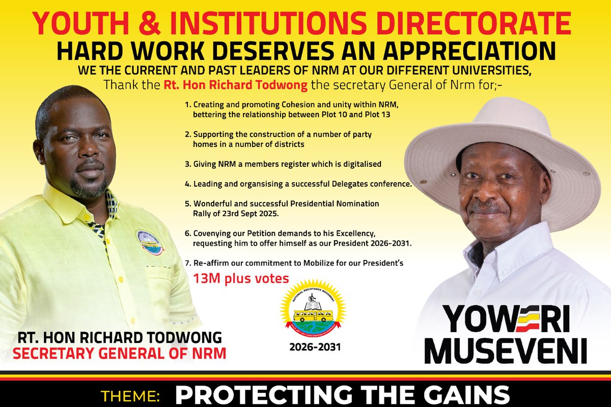 NRMYouthsDesk's tweet photo. #SecretaryGeneralDelivers @TodwongR @NRMOnline @emmanuel_dombo https://t.co/H1OLXMrLNP