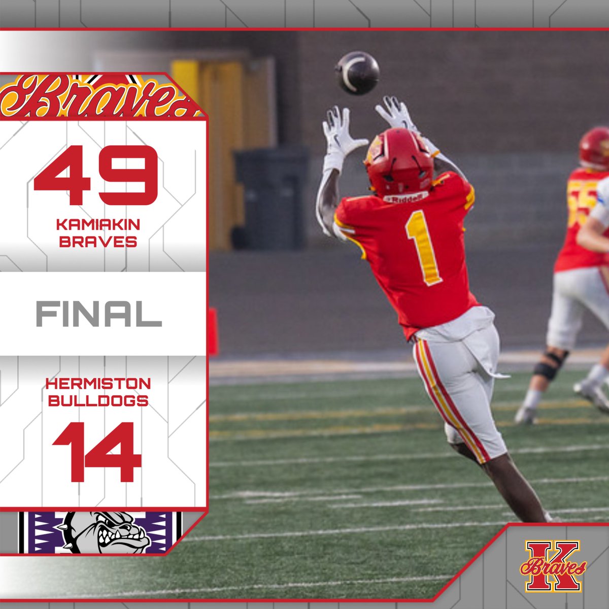 Braves with the win over Hermiston.