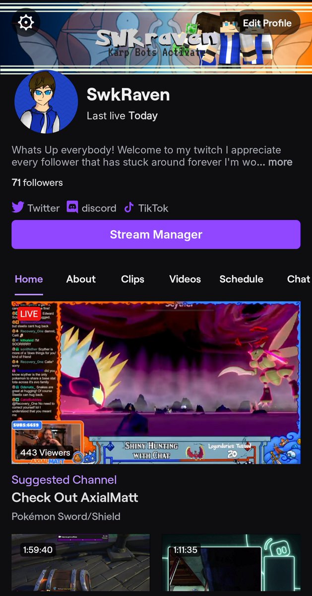 RavenKarp's tweet photo. If we can get 75 followers on @Twitch by let's say Wednesday I'll break down and stream some @Fortnite but only if we can get this goal or it's going to wait for 80 followers #followergoals #twitchstreamer #smallstreamer https://t.co/EHDU05A7xn