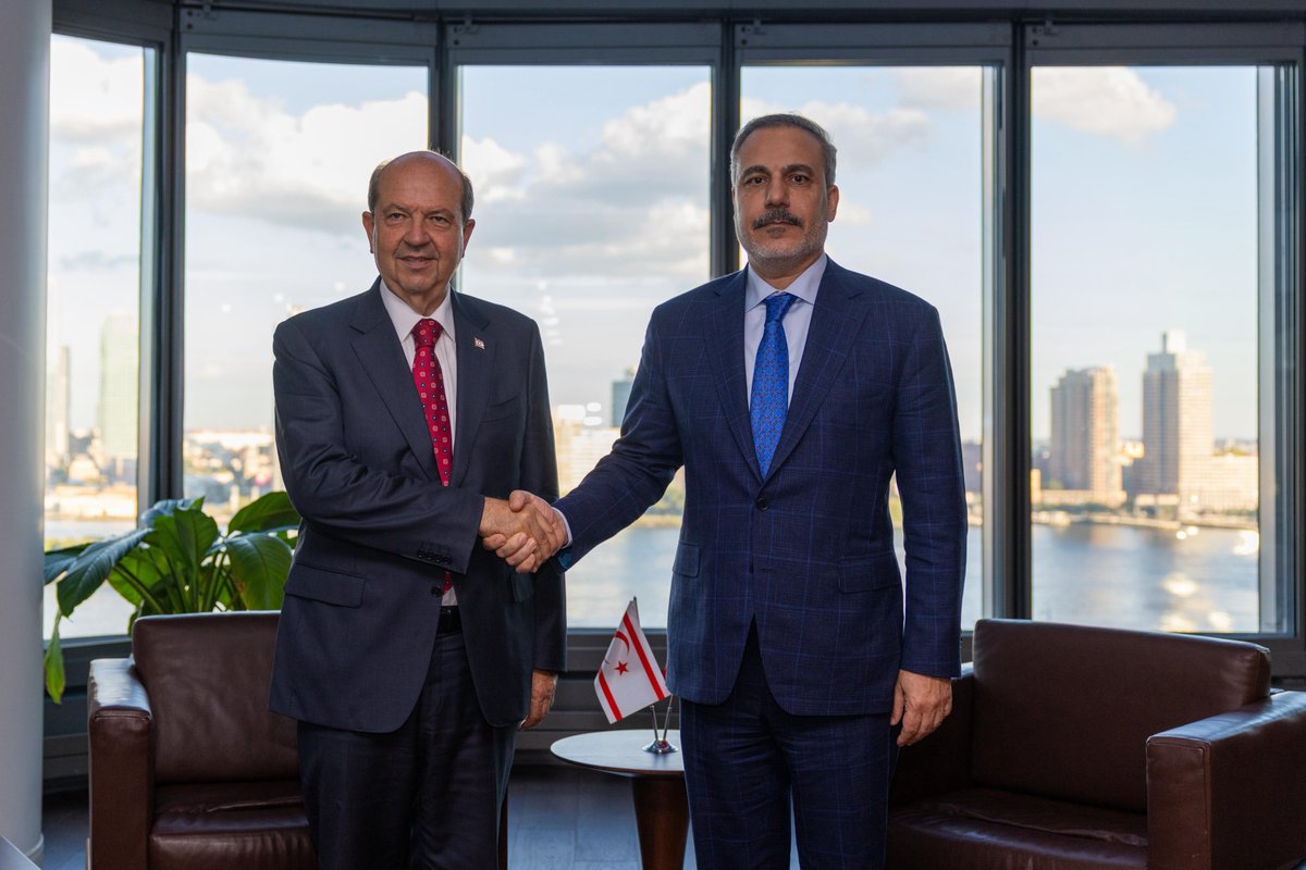 Minister of Foreign Affairs <a href="/HakanFidan/">Hakan Fidan</a> met with Ersin Tatar, President of the Turkish Republic of Northern Cyprus, at the Turkish House in New York.