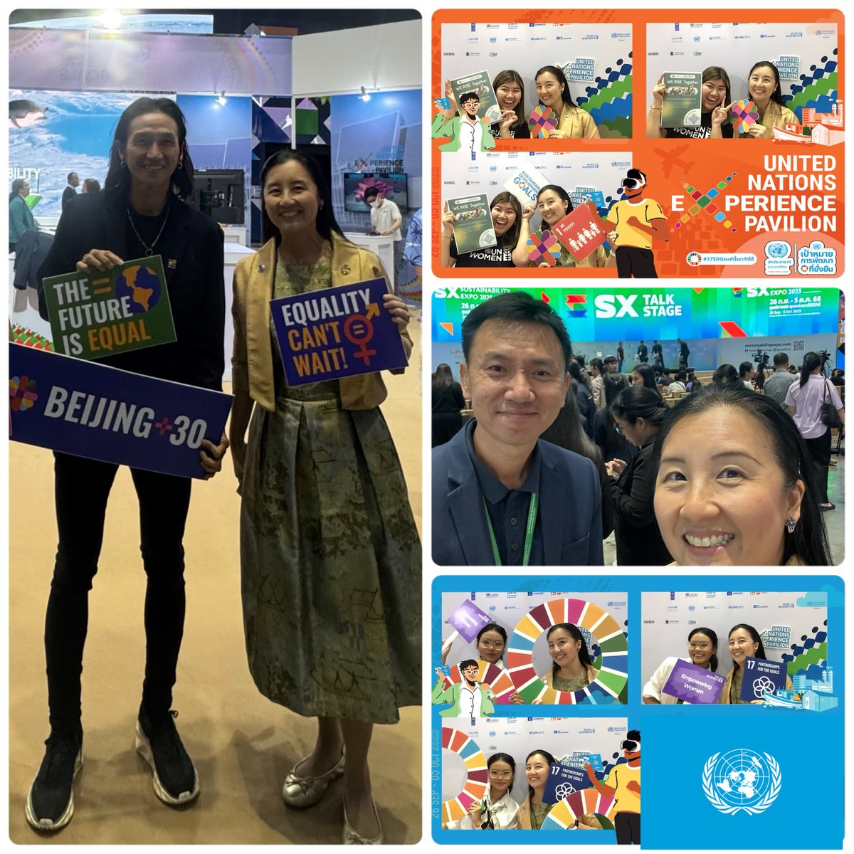 Come see the <a href="/UN/">United Nations</a> Pavilion at #SX2025, Queen Sirikit Center <a href="/QSNCC/">QSNCC</a> ! Thanks Toon #ToonBodyslam and Champ for visiting! ฬ #Lawchula #Thailand