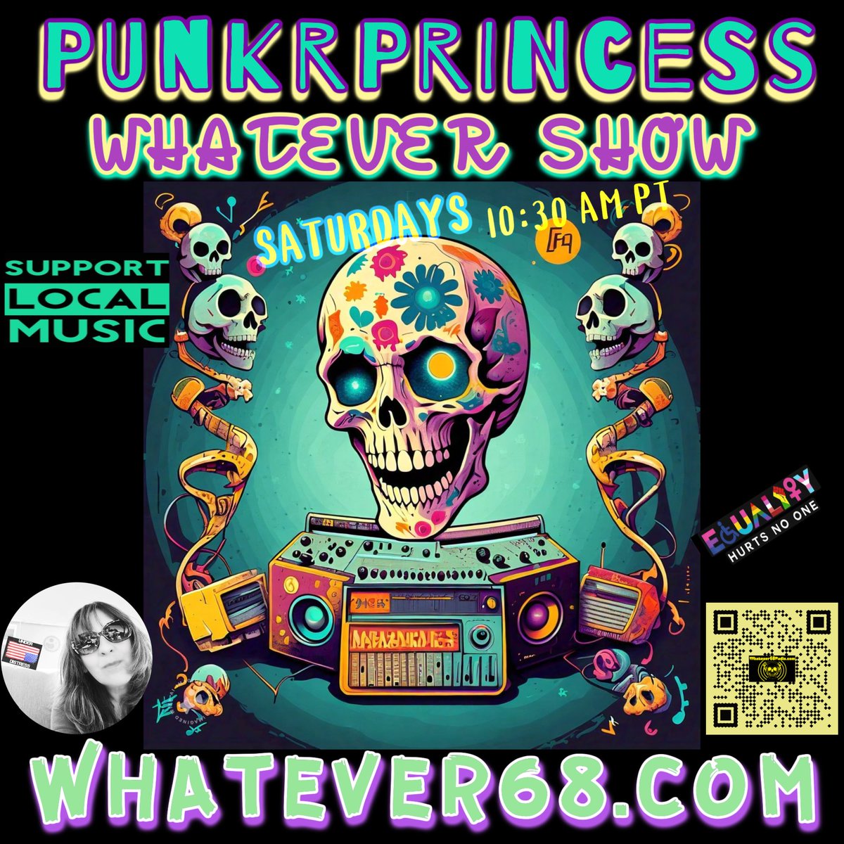 Whatever68Radio's tweet photo. TOMORROW
Saturday 9.27.25
PunkrPrincess Whatever Show
I have some NEW tunes and random PUNK for you all. 
Bringing you the best new indie music and more.
10:30 AM PT
Tune in live
https://t.co/Ry3mfhSkRK 
#we68 #whatever68 #whatever68radio #indiemusic #supportthescene https://t.co/Z8kZ47AVe4
