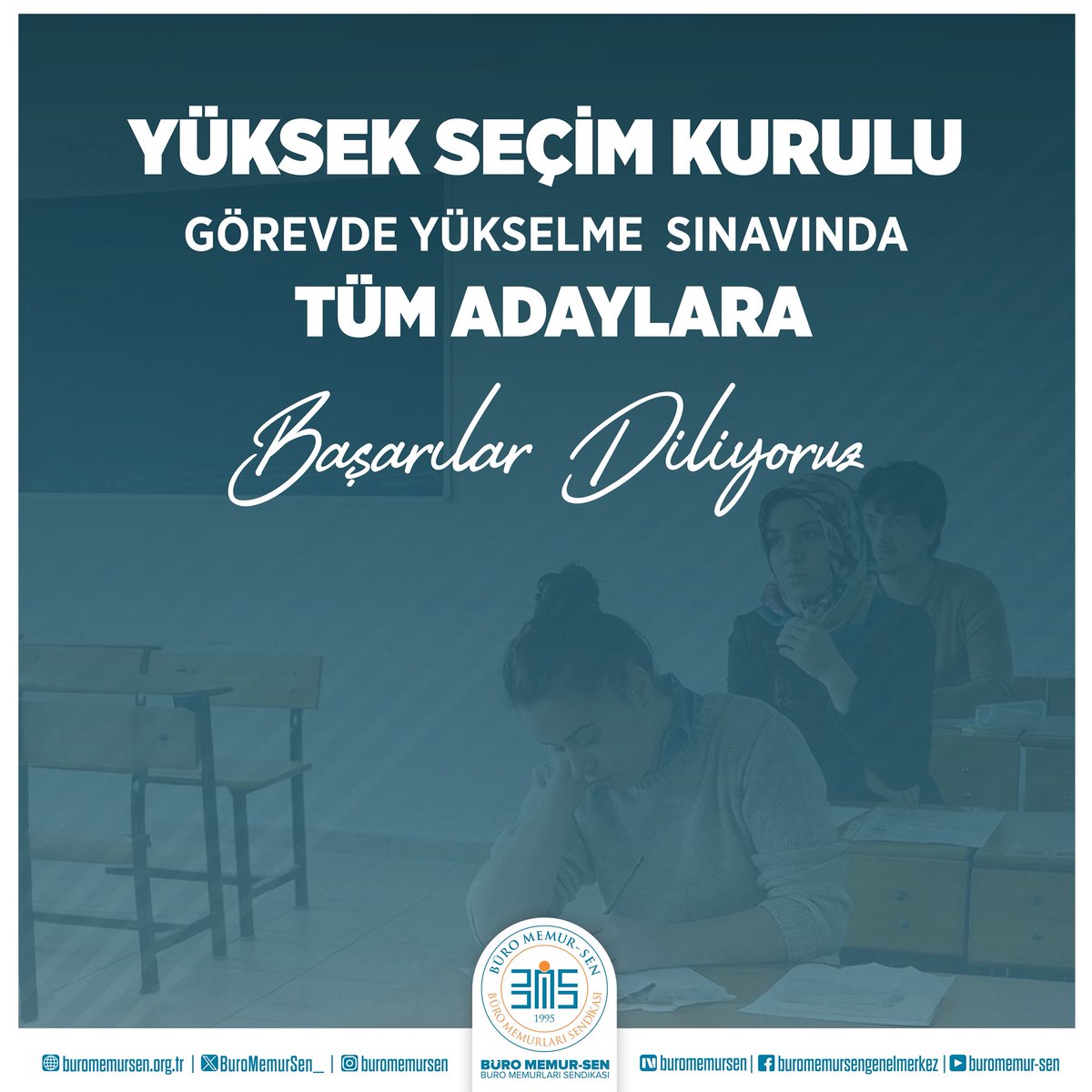 Yüksek Seçim Kurulu (YSK) görevde yükselme sınavına girecek tüm adaylara başarılar, sınavda görev alacak kamu görevlilerine de kolaylıklar diliyoruz.

#YSK