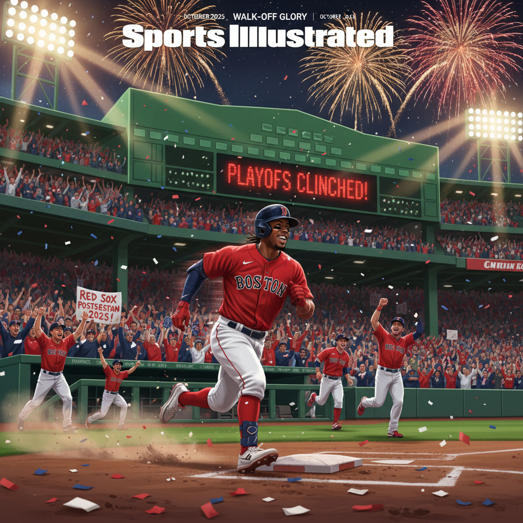 LimitlessLensSt's tweet photo. Not perfect, but gets the message across! #RedSox #PostseasonBound #nanobanana https://t.co/7siReu0LUC