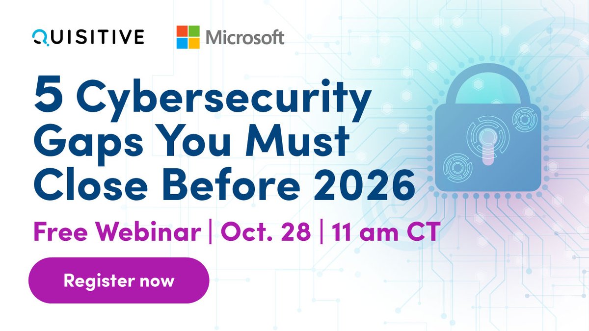 BeQuisitive's tweet image. 🛡️ Security leaders, this one’s for you.
Join the conversation as Quisitive shares the most critical cybersecurity lessons of 2025—and how to stay ahead in 2026.
🔗Save your spot. 👉quisitive.us/ujb6W
Let’s build smarter, safer systems together.
#CyberCommunity #SecurityOps