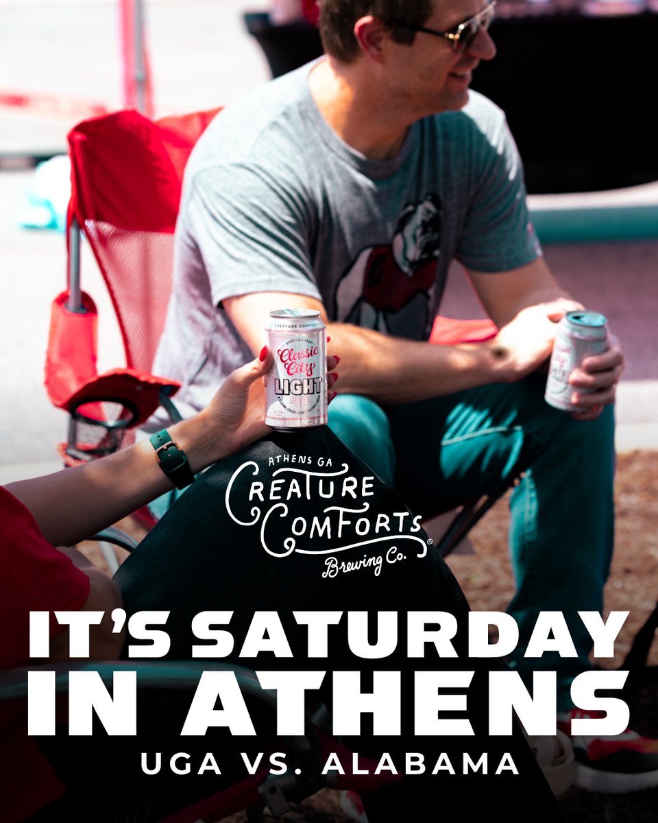creaturebeer's tweet photo. UGA goes head to head with Alabama this Saturday, September 27th. 

Both LA and Athens locations will be celebrating with 10% off to-go cases Friday, 9/26 and a taproom watch party Saturday, 9/27.

#classiccitylager #classiccitylight #goodcoldbeer #creaturebeer #godawgs #sipem https://t.co/wtgkaCegFI