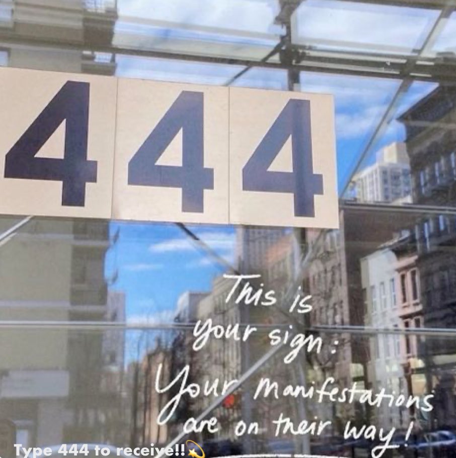 444

This is your sign⚡️

Your manifestations are on their way!!✨