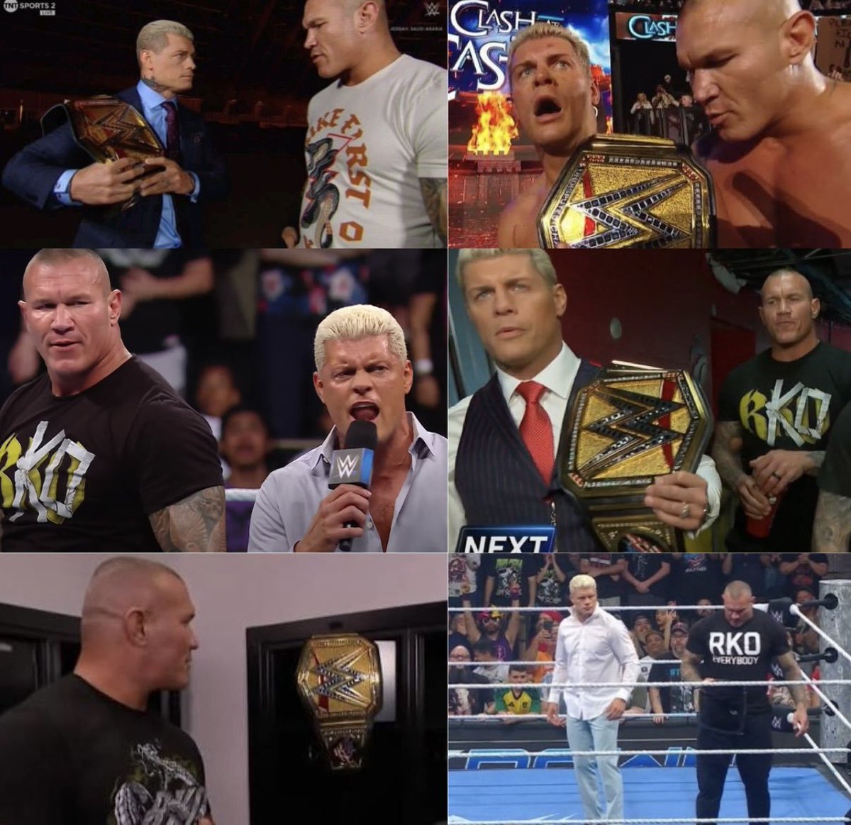 Un año y medio llevamos ya con las miraditas de Randy Orton al WWE Championship de Cody Rhodes. Yo creo que nuestros tataranietos disfrutarán del primer avance de esta historia. #SmackDown