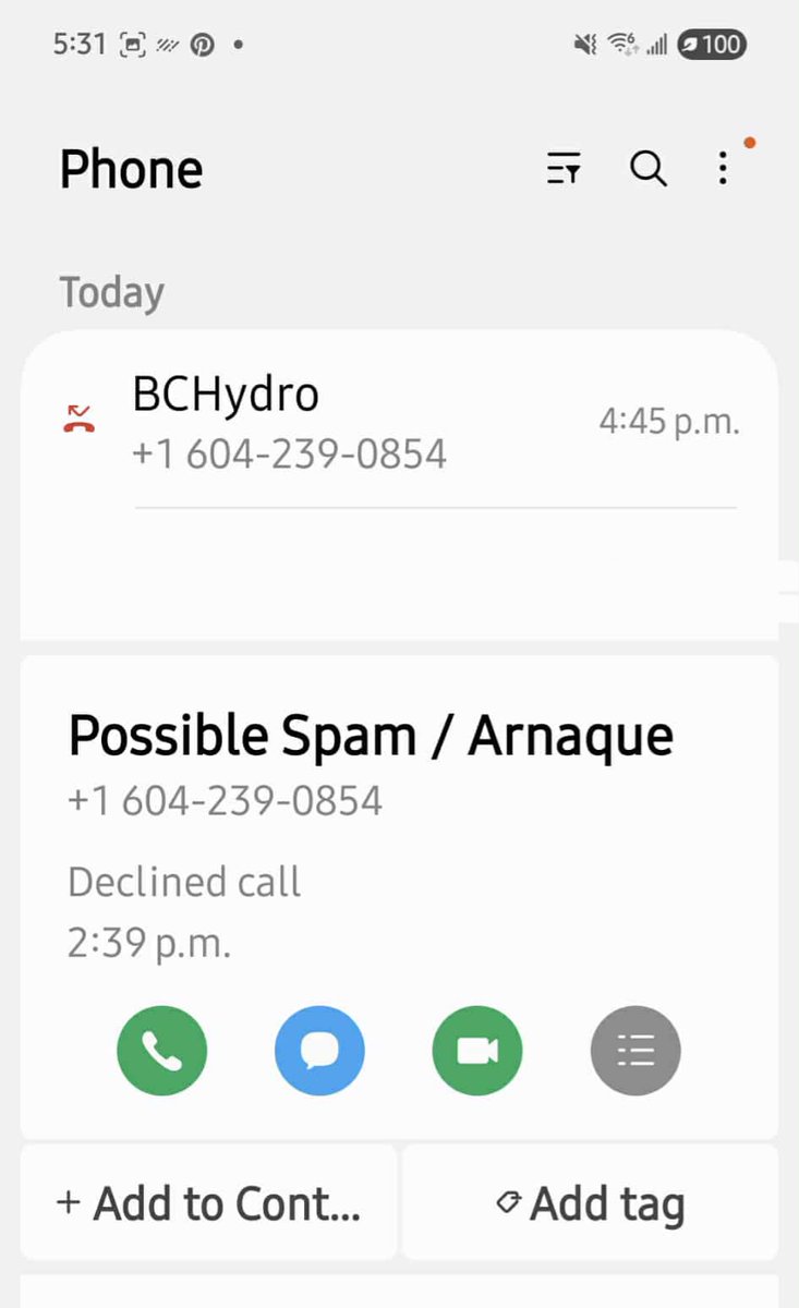 tinasvfx's tweet photo. @bchydro heads up on a fraud number posing as you. https://t.co/7QTx9Oie1Z