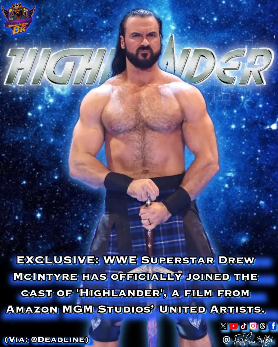 EXCLUSIVE: WWE Superstar Drew McIntyre has officially joined the cast of 'Highlander', a film from Amazon MGM Studios’ United Artists.

McIntyre will star opposite Henry Cavill as his character MacLeod’s brother, Angus MacLeod