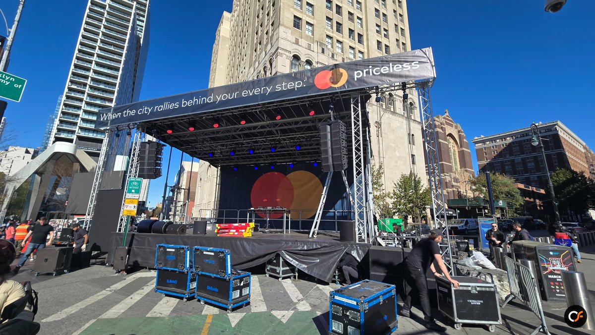 This <a href="/Mastercard/">Mastercard</a> mobile stage setup was one of many we supported during the 2024 @NYCMarathon.

From staging and sound to lighting, DJ gear, power, and rigging—our crew supported key locations across all five boroughs.

We’re back again this year. See you there!👟🎤🎛️
