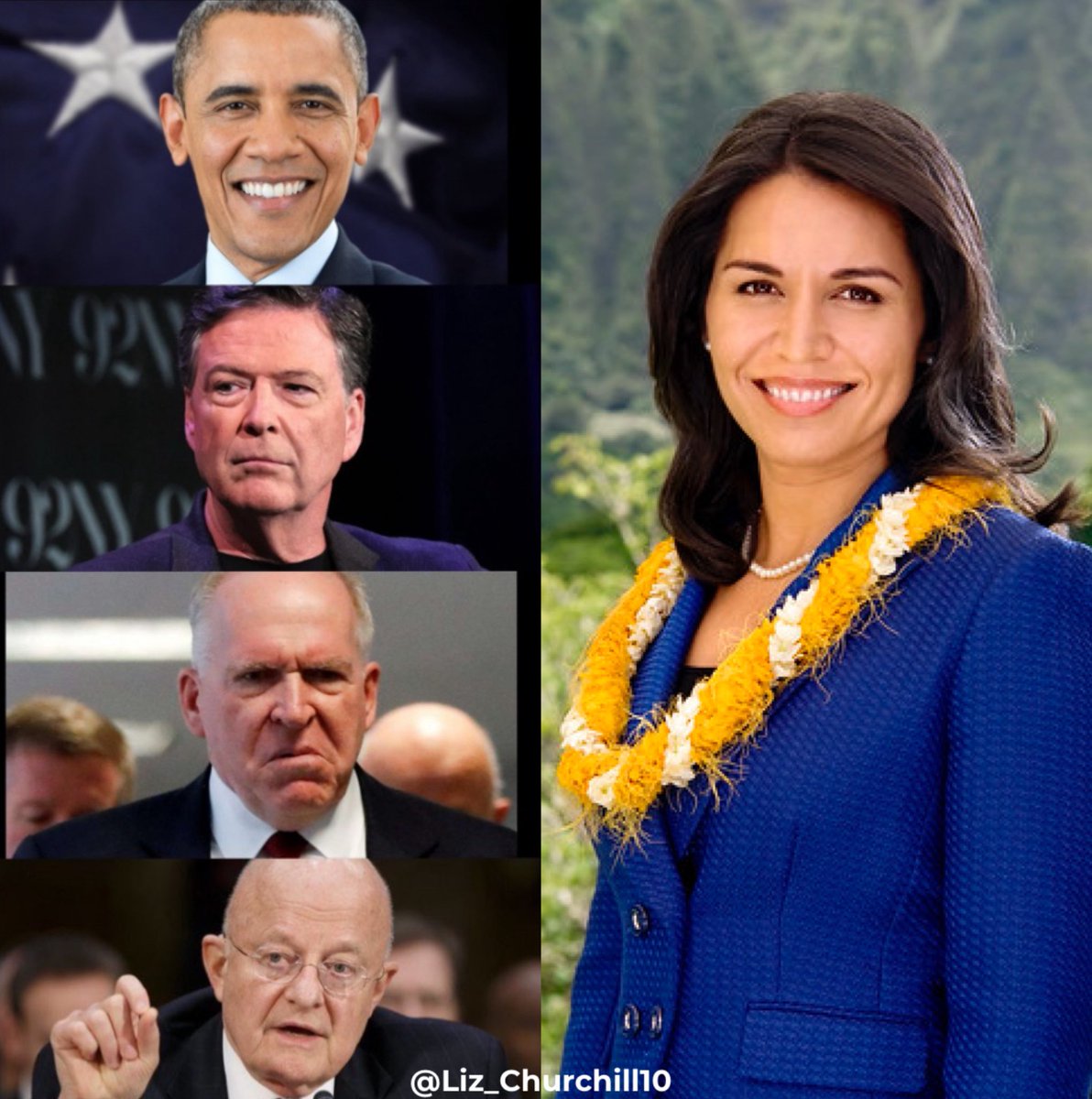OBAMA was the Mastermind.

“Their goal was to usurp President Trump and subvert the will of the American people.
No matter how powerful, every person involved in this conspiracy must be investigated and prosecuted to the fullest extent of the law…” -DNI Tulsi Gabbard
