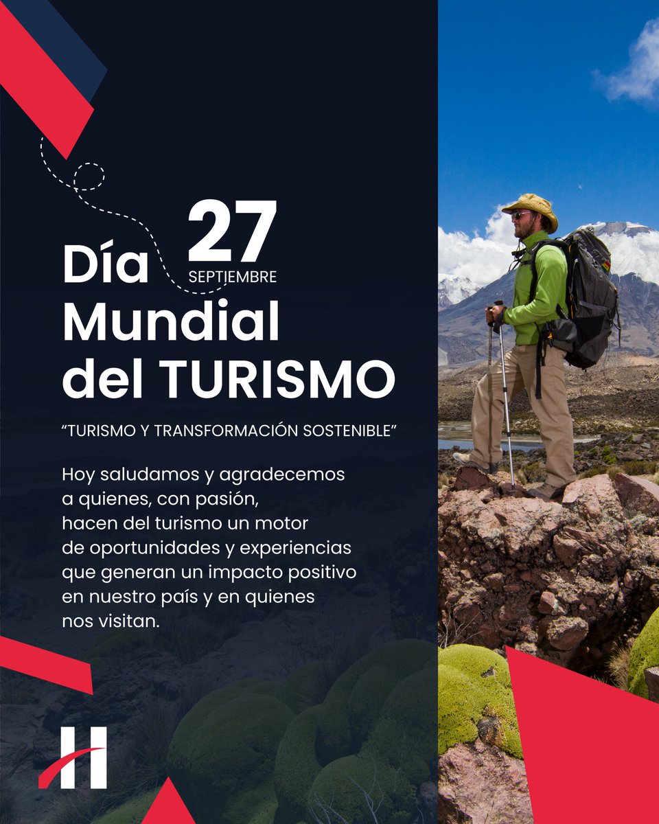 ✨  El turismo une culturas, genera oportunidades y fomenta un desarrollo sostenible e inclusivo.
Desde Hoteleros saludamos y agradecemos hoy a quienes son parte de este motor de cambio, logrando que cada viaje deje un impacto positivo en nuestro país y en quienes nos visitan.