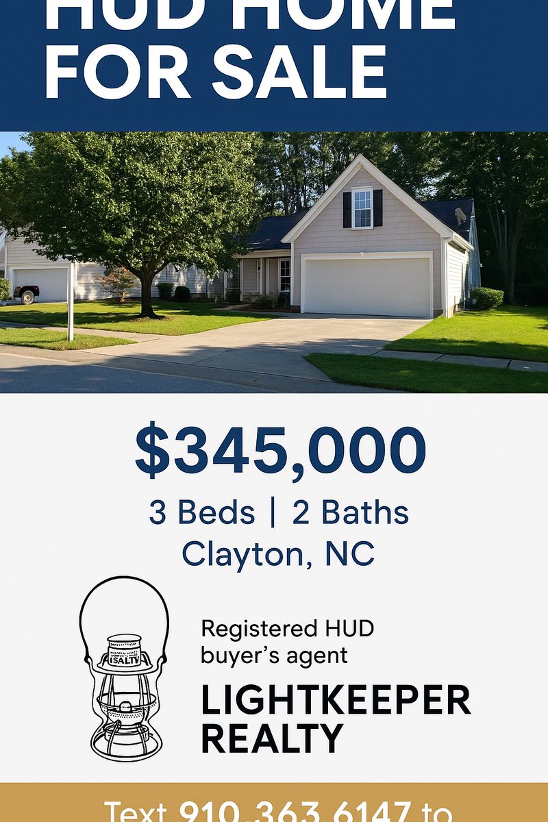 nchudhomes's tweet photo. Clayton NC HUD home for sale https://t.co/5qvWxxa1l4