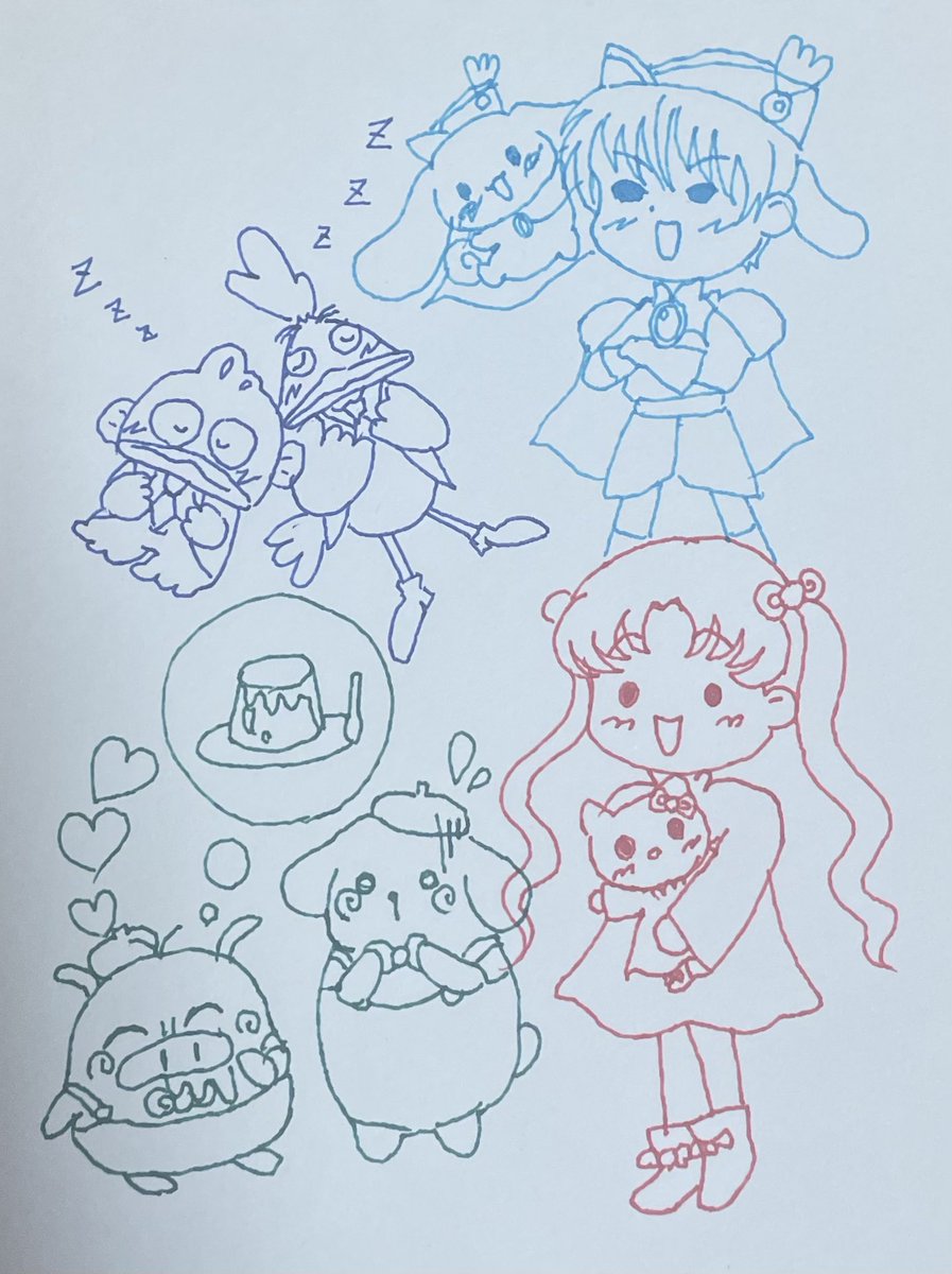Fu_yumekure's tweet photo. おジャ魔女×サンリオがあるなら、
夢クレ×サンリオも…？という落描き🎀
#夢のクレヨン王国
#サンリオ https://t.co/PGB4CLTAKc