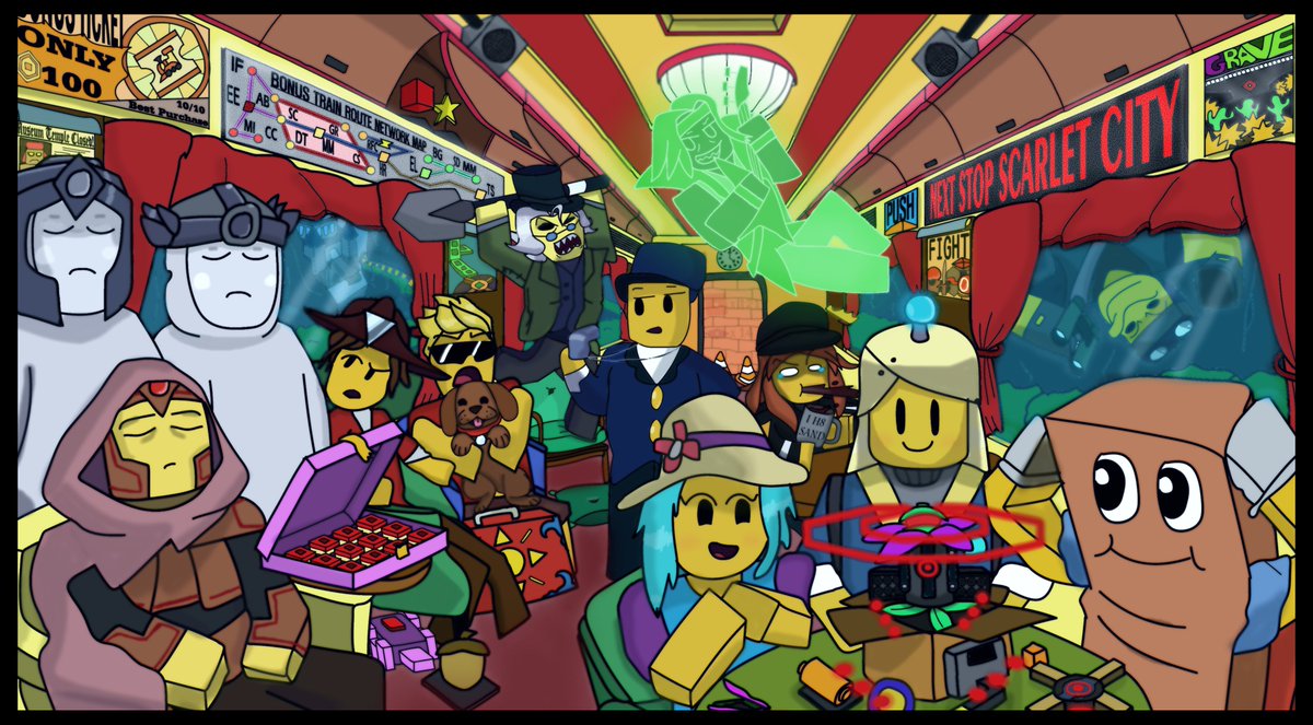 tokentraveller's tweet photo. Awesome drawing made by @MinusRey , posted on the Token Traveller Discord Server. Can you find all the hidden references? (all related to the Bonus Station)
#TokenTraveller https://t.co/GZWV6yq2BR