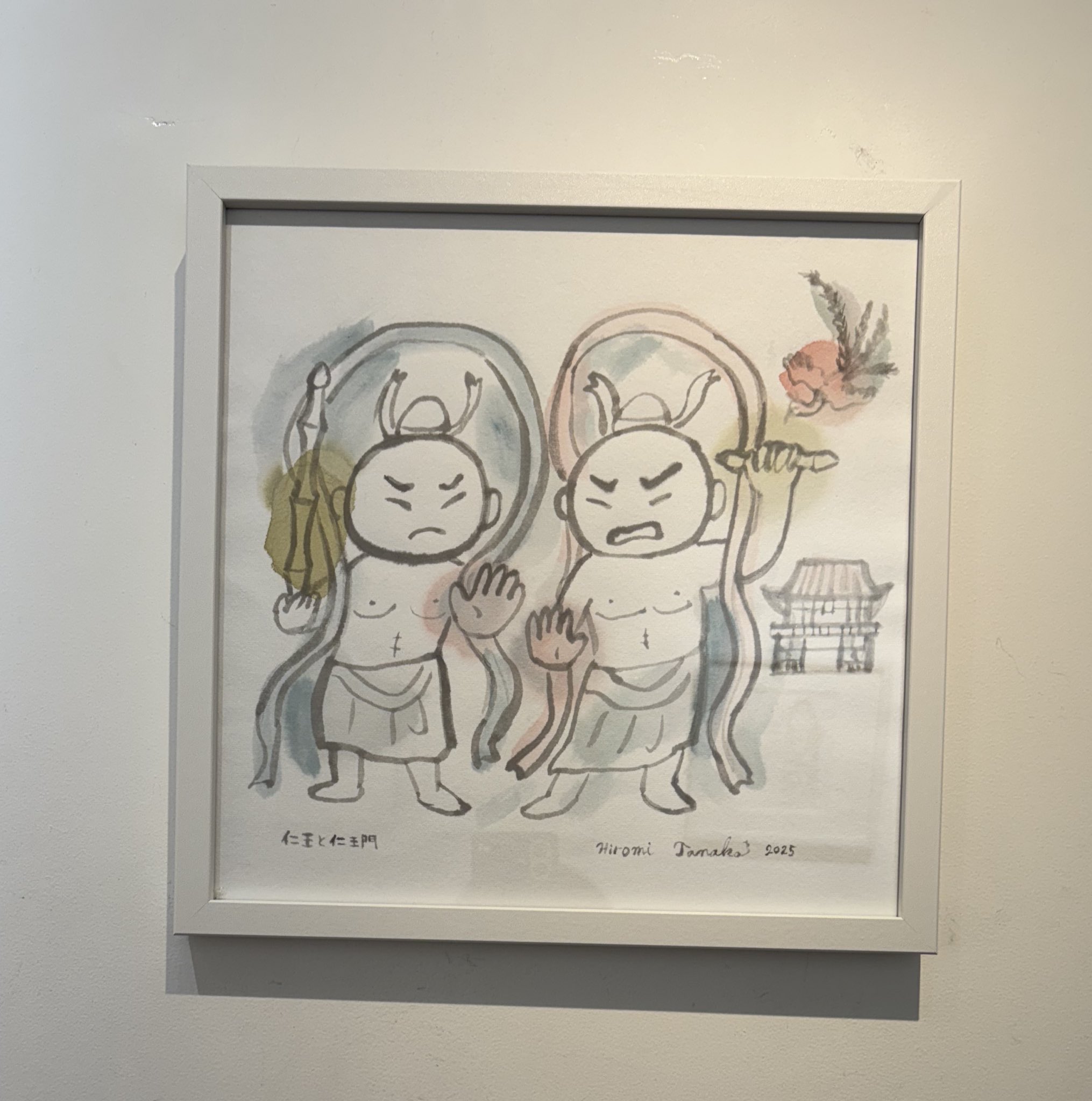 色紙、額装「天女？観音？図」中村青田、日展審査員＞仏教、仏像、肉筆 色紙、額装「天女？観音？図」中村青田、日展審査員＞仏教、仏像