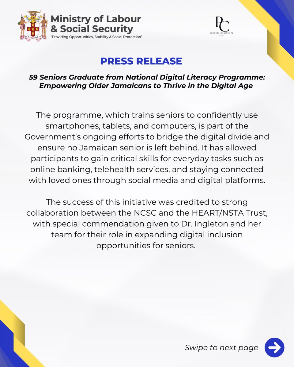 pcharlesjr's tweet image. 🎓 Seniors are proving that age is no barrier to learning, embracing technology to connect, bank, and access services online. 💻📱

#DigitalInclusion #MLSS #SeniorCitizensMonth