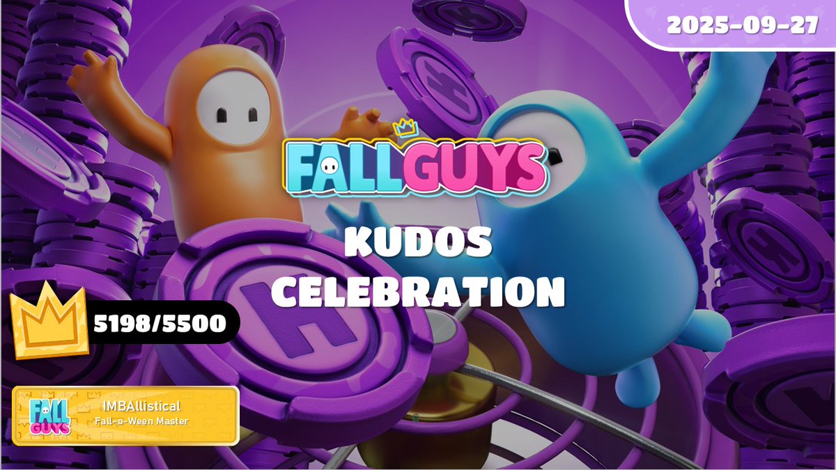 WhoisIMBA's tweet photo. #VTuberID IMBA is streaming Fall Guys now! 
"Kudos Celebration" Event is ON! Current: 5198👑
https://t.co/4AyHxIc2tI https://t.co/pjD9O4ljgm
